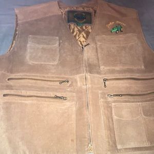 John Deere leather hunting vest